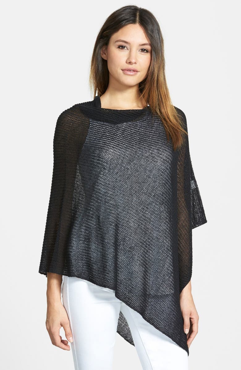 Eileen Fisher Organic Linen Pointelle Poncho (Online Only) | Nordstrom