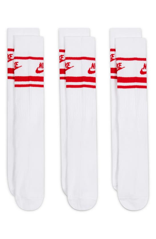 Nike 3-pack Dri-fit Everyday Essentials Crew Socks In White