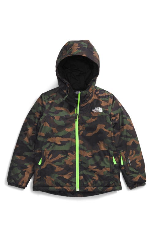 The North Face Kids' Freedom Insulated Waterproof Hooded Jacket In Tnf Black Tnf Camo Small Print