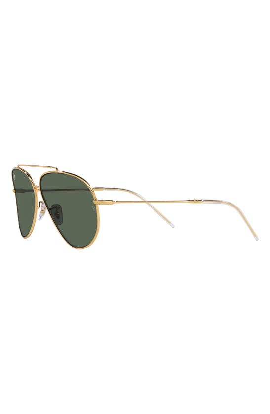 Shop Ray Ban Ray-ban Reverse 62mm Oversize Aviator Sunglasses In Gold Flash