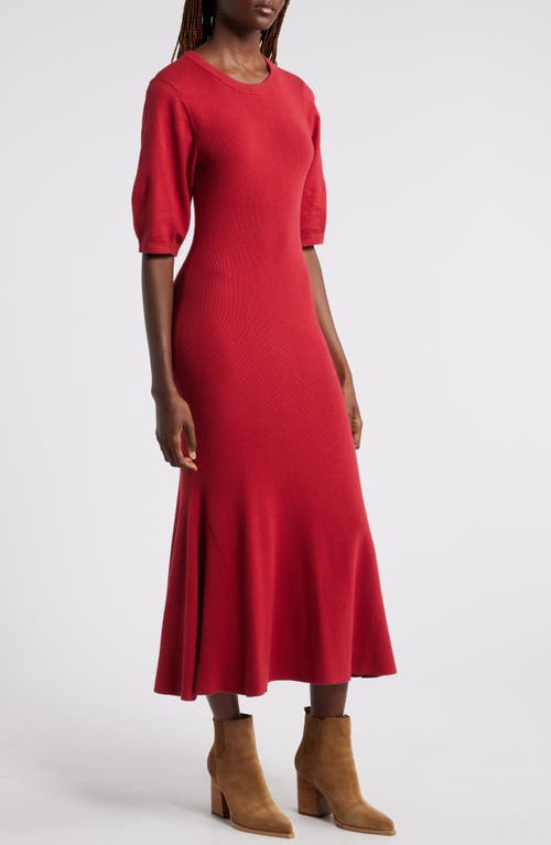 Shop Treasure & Bond Pima Cotton Blend Sweater Dress In Red Rio