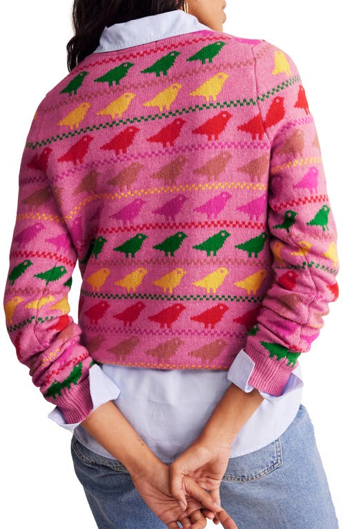 Shop Boden Edie Sweater In Pink Birds