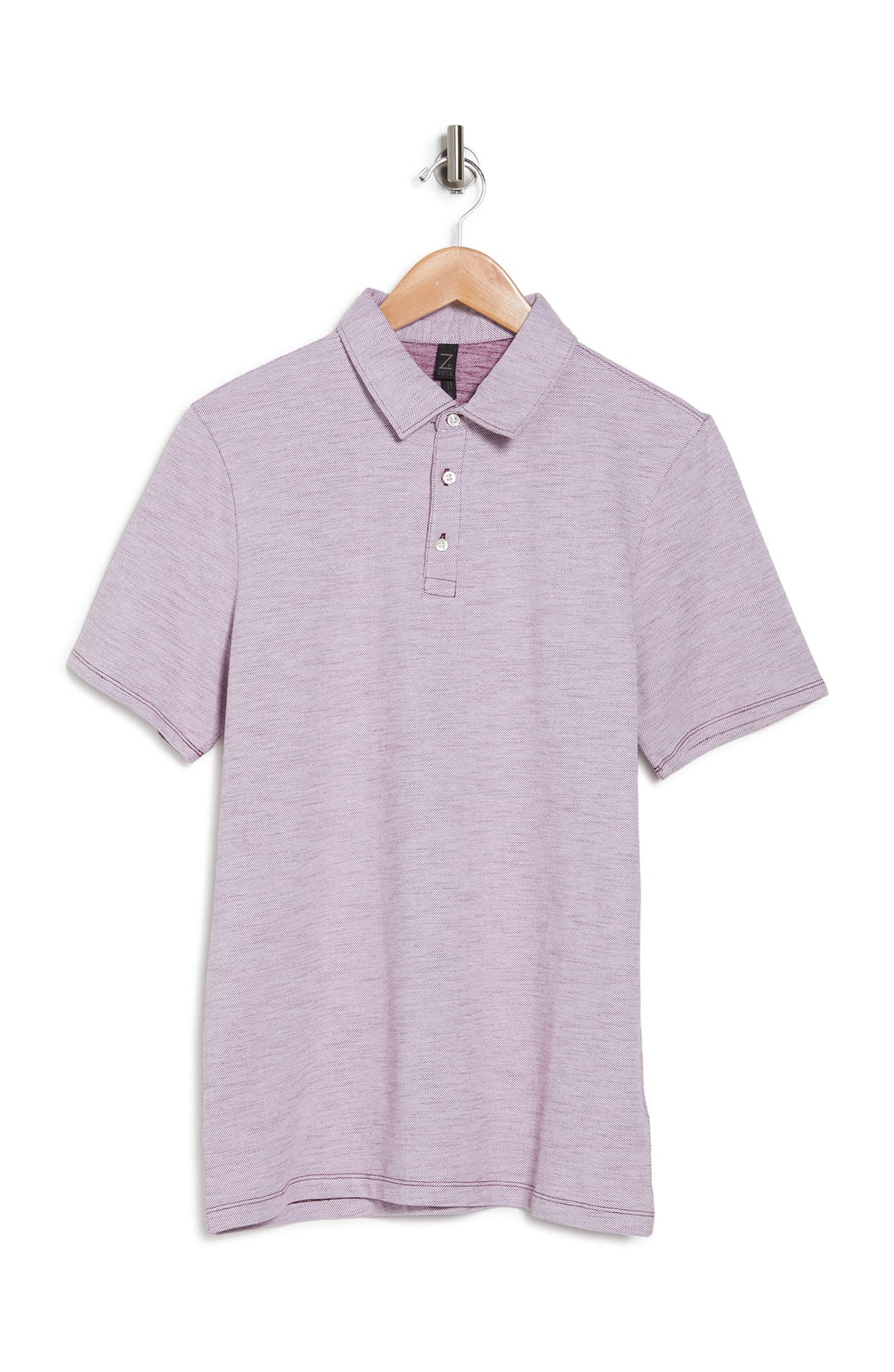 Z By Zella In Game Knit Golf Polo In Purple Claret