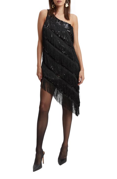 One shoulder flapper outlet dress