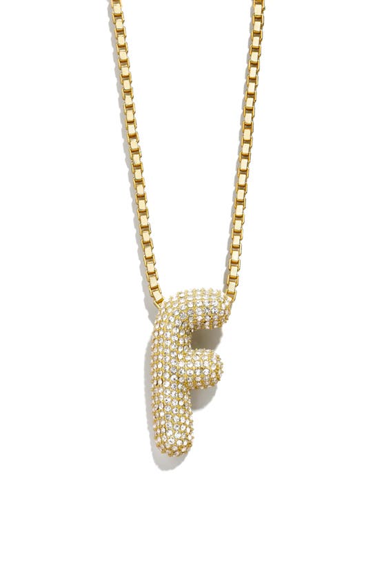 Shop Baublebar Pavé Crystal Bubble Initial Pendant Necklace In Gold F