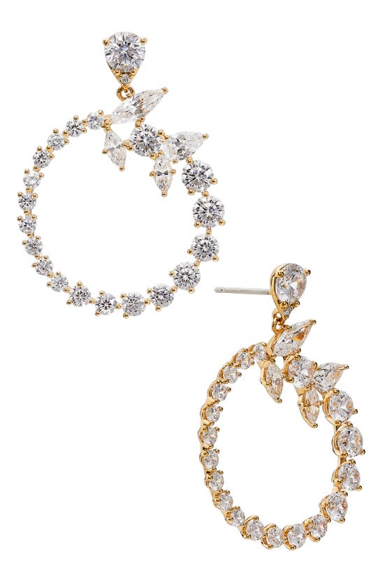Click to view more detailed imagery on our partner's website Nadri Leah Cluster Drop Earrings In Gold