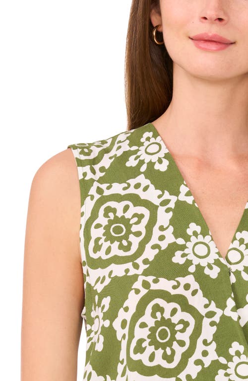 Shop Halogen ® Sleeveless Surplice Top In Cedar Green Medallion