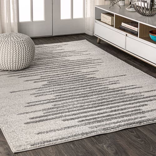 Jonathan Y Aya Berber Stripe Geometric Area Rug In Cream/gray