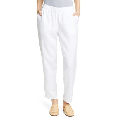 Eileen Fisher Tapered Linen Ankle Pants