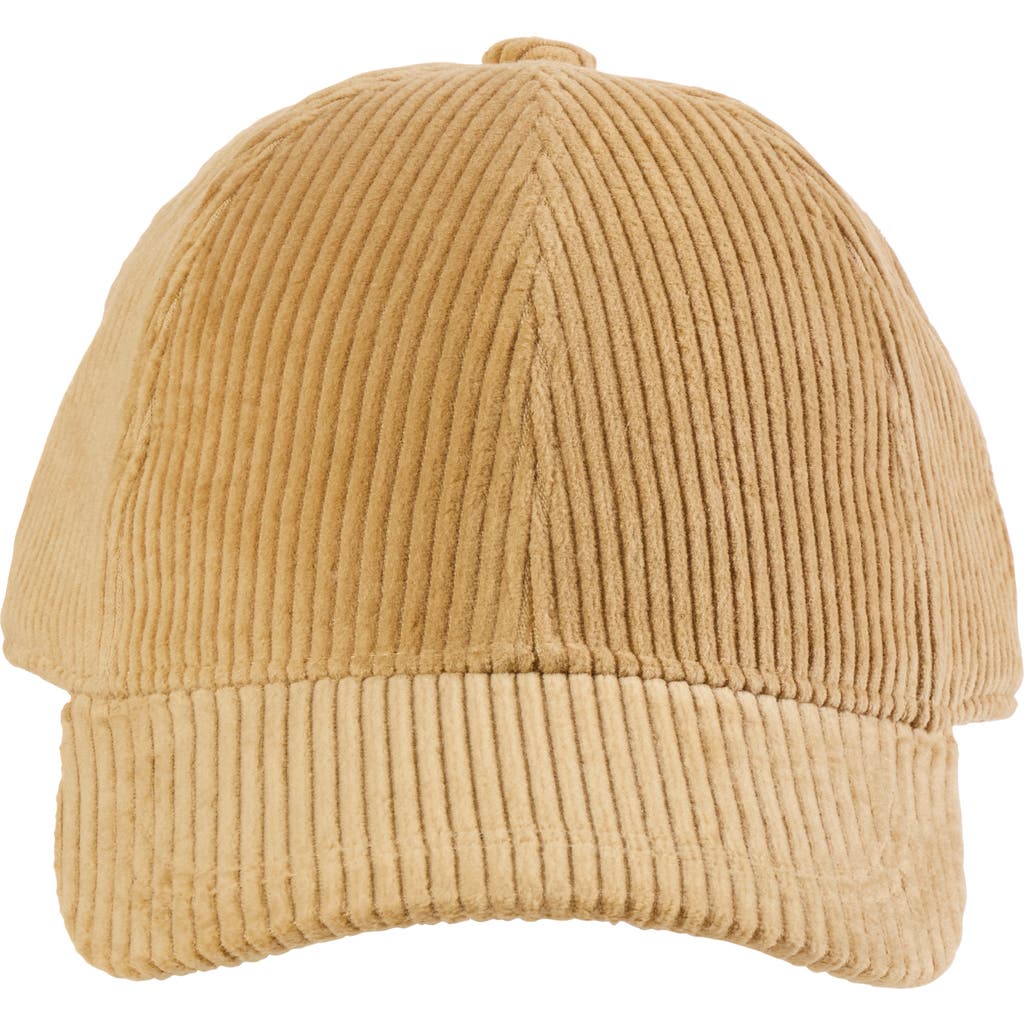 Bruno Magli Wide Wale Corduroy Baseball Cap In Camel