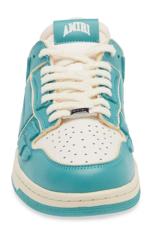 Shop Amiri Collegiate Skel Sneaker In Sea Blue White