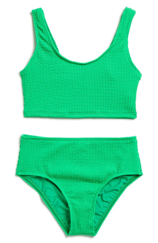 Shop Beach Lingo Kids' Scrunch Two-piece Swimsuit In Green