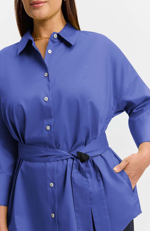 Shop Foxcroft Avery Stretch Button-up Shirt In Blue