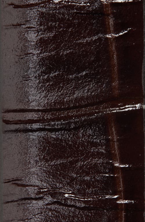 Madewell Triple Keeper Croc Embossed Leather Belt In Chocolate Raisin