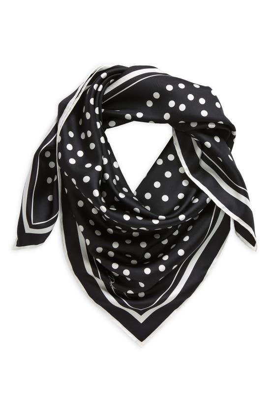 Shop Dolce & Gabbana Polka Dot Silk Scarf In Nero