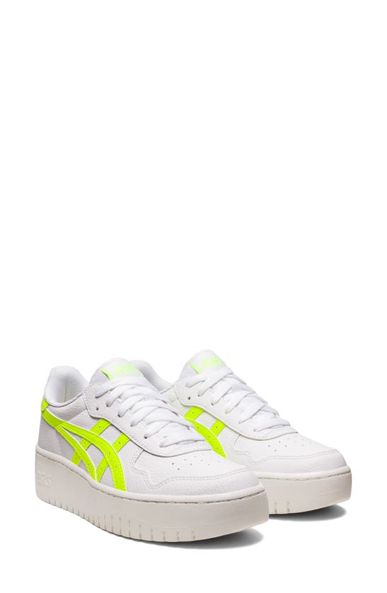 Asics Japan S Pf Platform Sneaker In White/ Safety Yellow