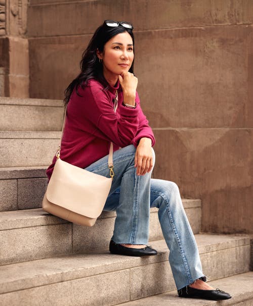 Gigi New York Andie Leather Crossbody Bag In Beechwood