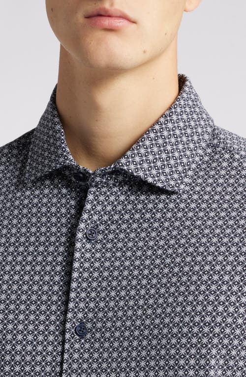 Shop Sealskinz Halvergate Stretch Organic Cotton Button-up Shirt In Navy