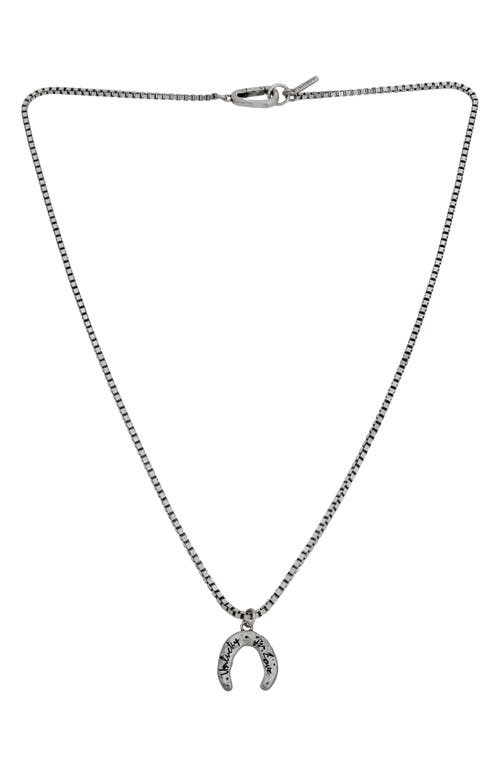 AllSaints Men's Unlucky Horseshoe Pendant Necklace in Warm Silver at Nordstrom