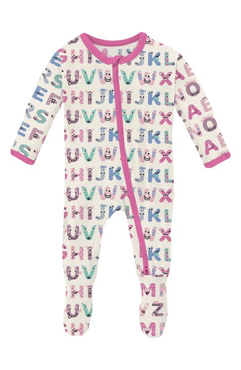 The Jodie - Baby Unisex Cute Print Pajamas Set - Letter W Print