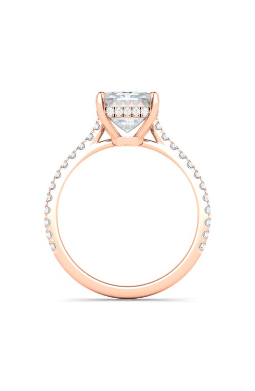 Shop Hautecarat Emerald Cut Pavé Lab Created Diamond Ring In 2.00 Ctw 18k Rose Gold