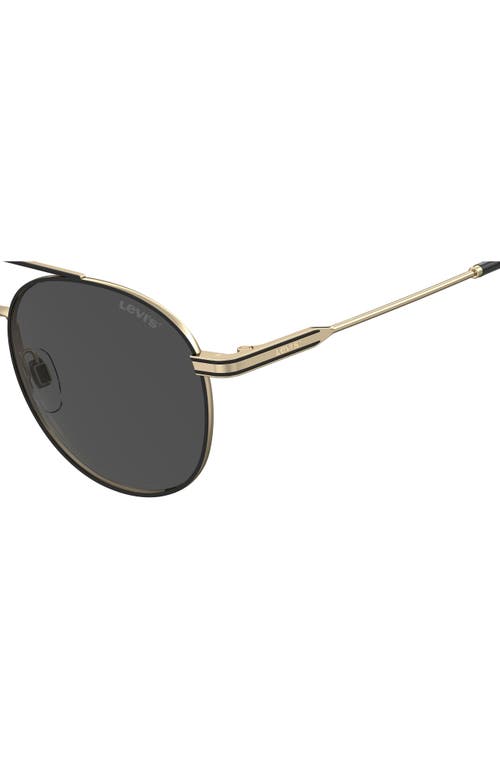 Shop Levi's 54mm Round Sunglasses In Gold/grey