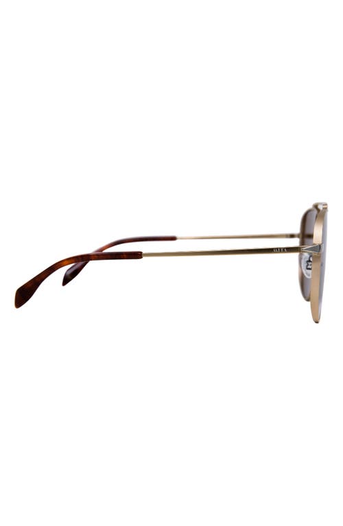 Shop Mita Sustainable Eyewear Vizcaya 58mm Aviator Sunglasses In Matte Light Gold/brown