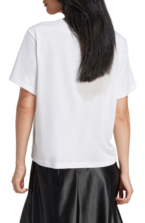 Adidas Originals Adicolor Trefoil Boxy Graphic T-shirt In White
