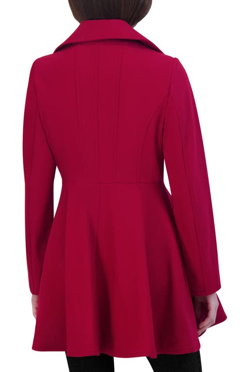 Laundry By Shelli Segal Plus Womens Wool Blend Long Pea Coat In Red