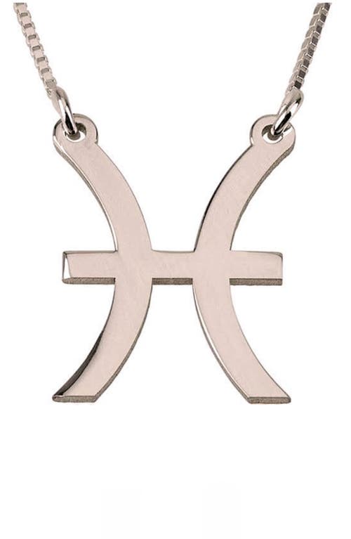 Zodiac Pendant Necklace in Rose Gold Plated - Pisces