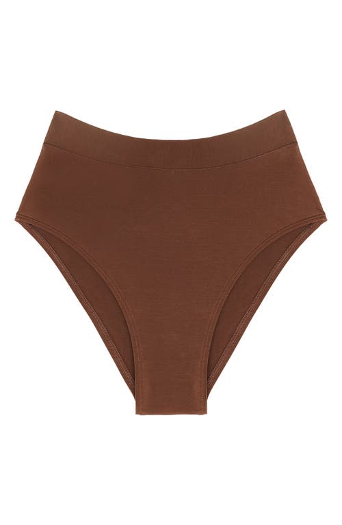 Shop Cuup The Highwaist High Cut Modal Briefs In Espresso