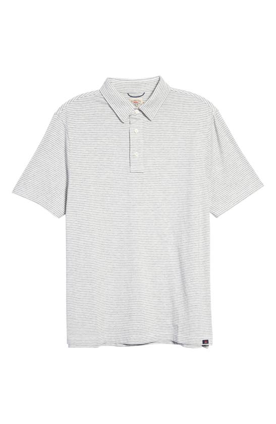 Faherty Movement Polo Shirt In Dune Stripe Grey