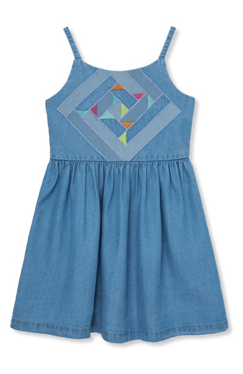 Peek Aren'T You Curious Kids' Embroidered Patchwork Dress Light Stone at Nordstrom,