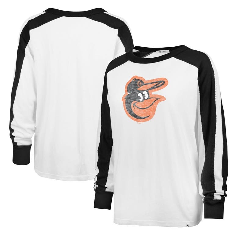 47 ' White Baltimore Orioles Plus Size Caribou Raglan Long Sleeve T-shirt