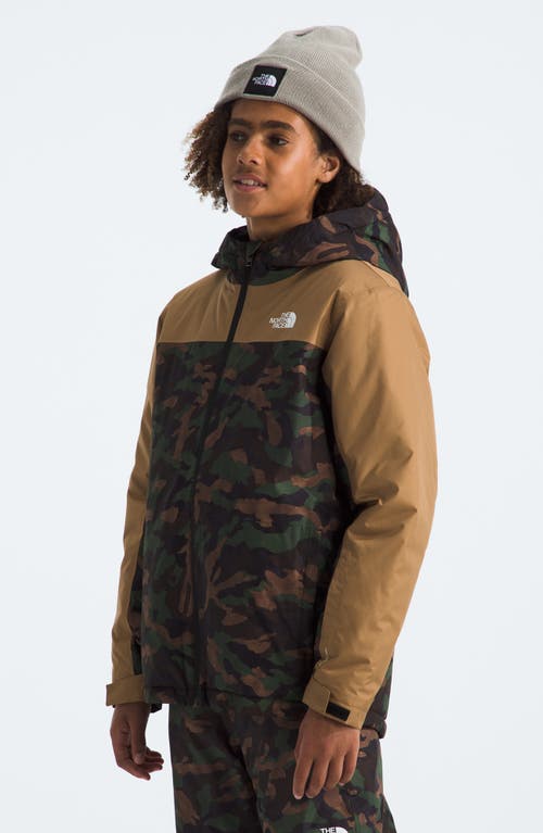 Shop The North Face Kids' Freedom Insulated Waterproof Hooded Jacket In Tnf Black Tnf Camo Small Print