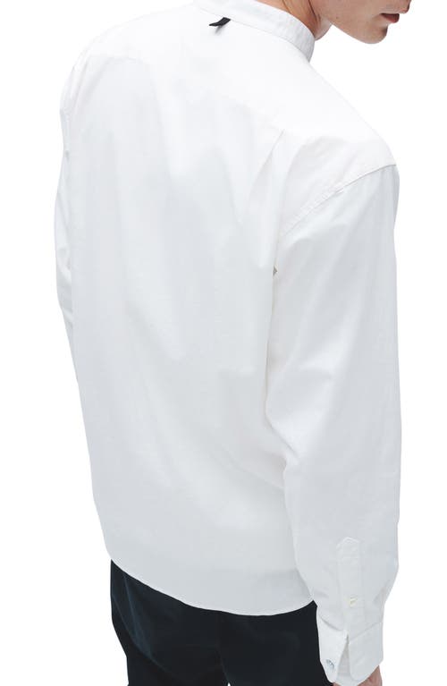 Rag & Bone Landon Band Collar Stretch Cotton Button-up Shirt In Marsh