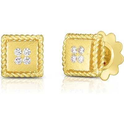 Roberto Coin Princess Square Diamond Earrings