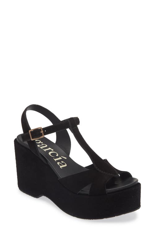 Shop Pedro Garcia Domiel Ankle Strap Platform Sandal In Black Castoro