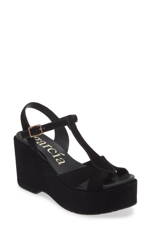 Pedro Garcia Domiel Ankle Strap Platform Sandal in Black Castoro 