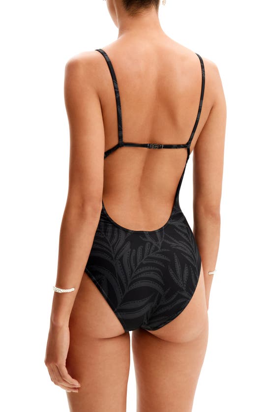Shop Desigual Panther One-piece Swimsuit In Black