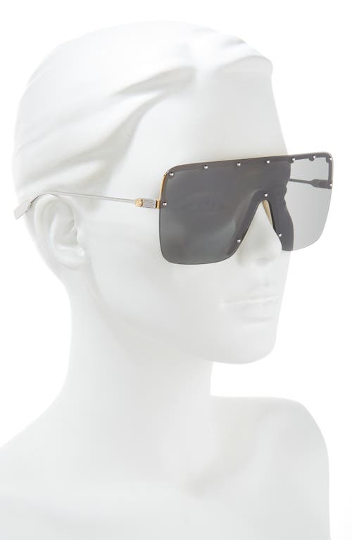 Gucci 99mm Shield Sunglasses In Gold Silver Grey