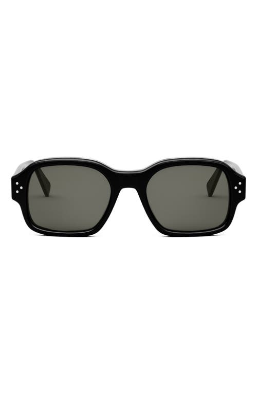 CELINE Bold 3 Dots 53mm Geometric Sunglasses in Shiny Black /Smoke at Nordstrom