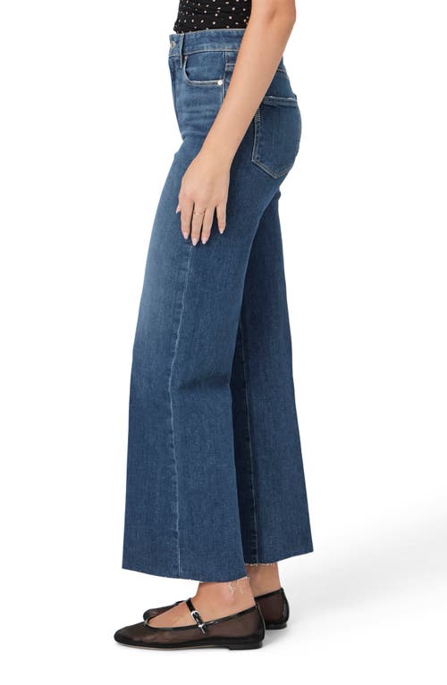 Shop Paige Anessa High Waist Raw Hem Wide Leg Jeans In Ancient