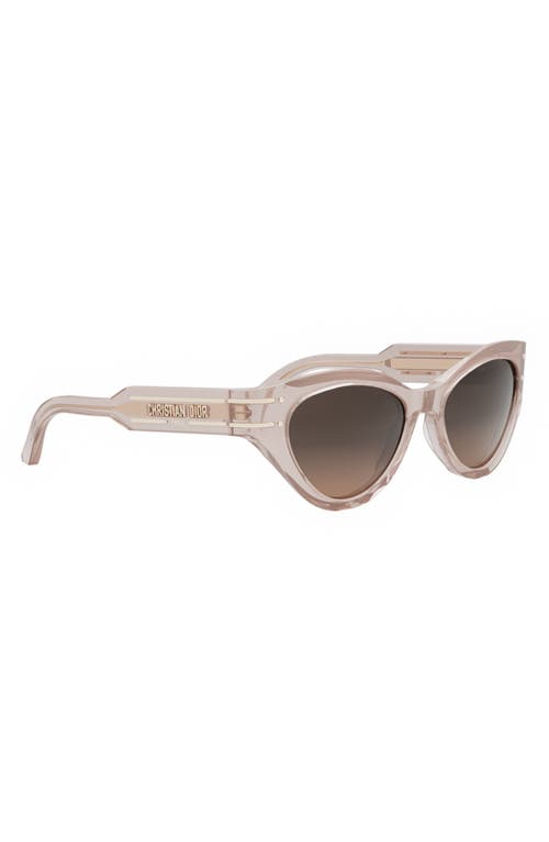 Shop Dior ‘signature B7i 52mm Cat Eye Sunglasses In Shiny Pink/gradient Roviex