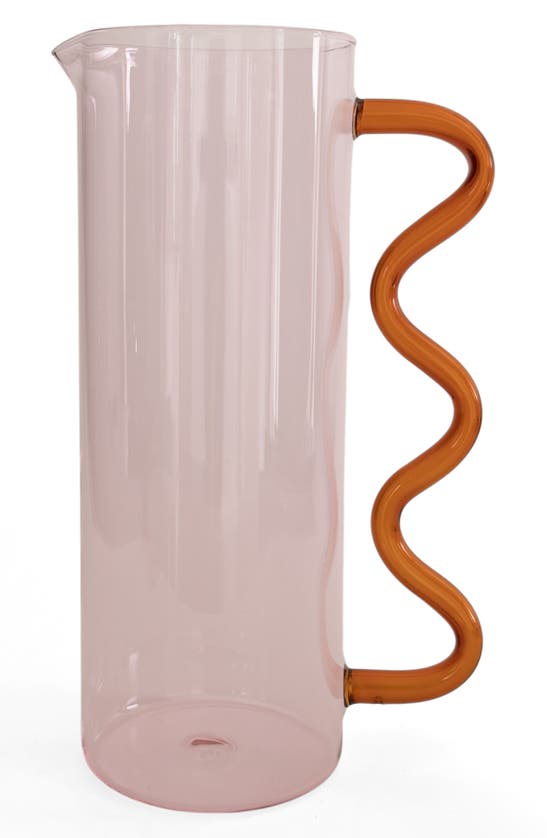 Shop Sophie Lou Jacobsen Wave Pitcher In Pink W/ Amber