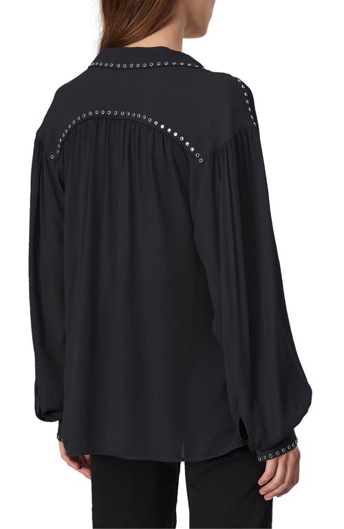 Shop Rag & Bone Emmy Rivet Detail Popover Top In Black