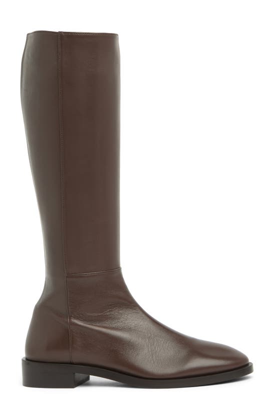 Stuart Weitzman Keelan Zip Leather Boot In Walnut