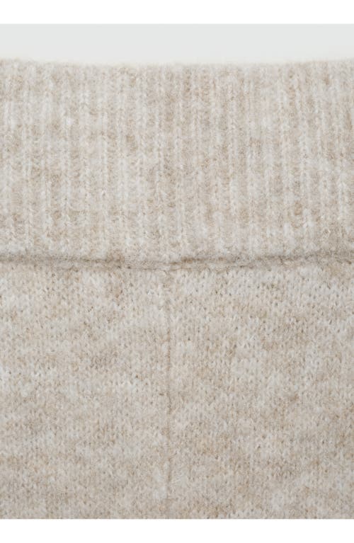 Shop Mango Wide Leg Knit Pants In Light/pastel Brown