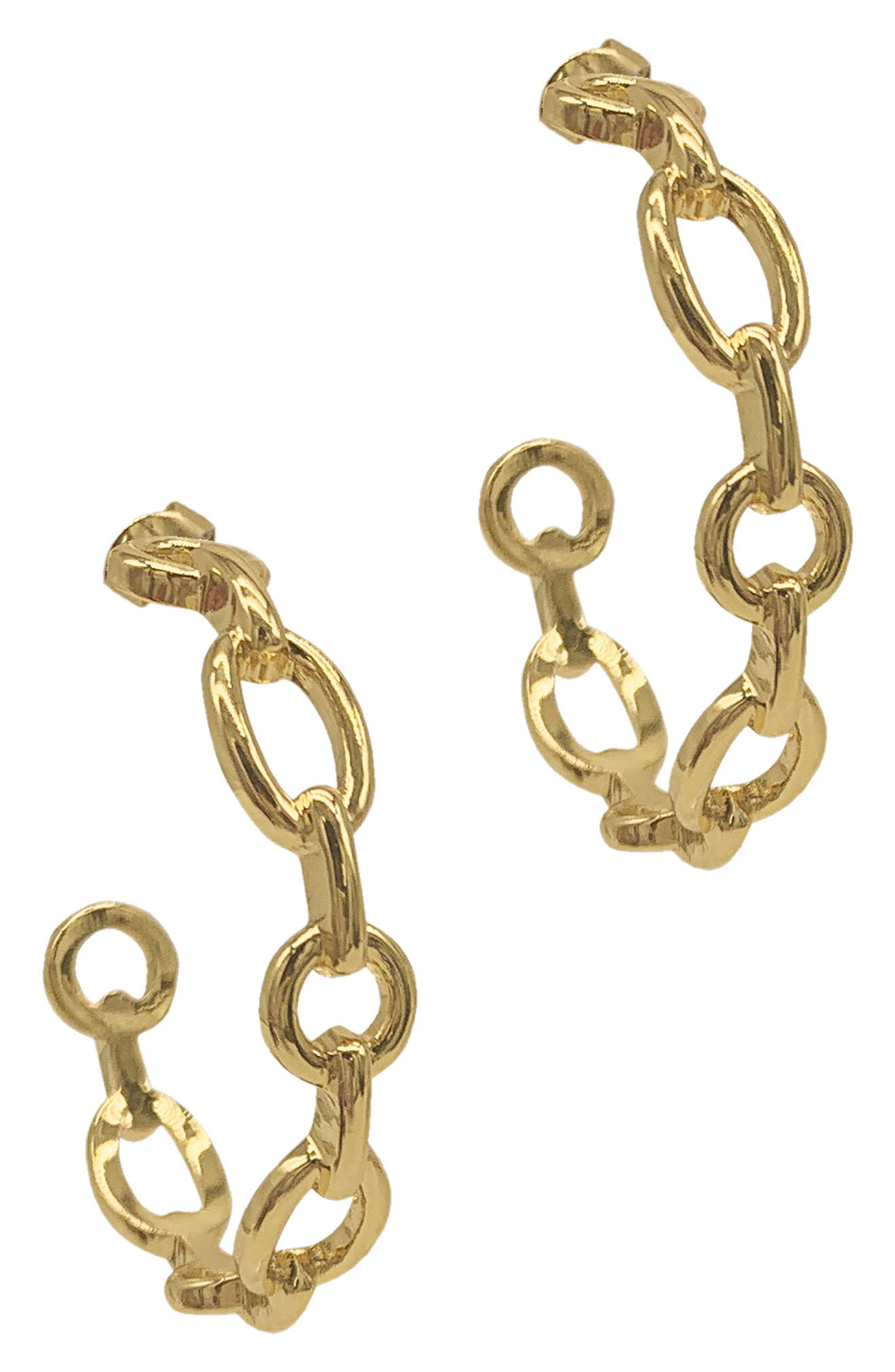 Adornia 14k Gold Plated Chain Link Hoop 