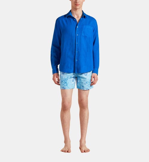 Vilebrequin Men's Caroubis Solid Linen Sport Shirt In Palace